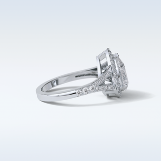 3.1 CT Halo & Split Shank Engagement Ring Featuring Pear Moissanite 3