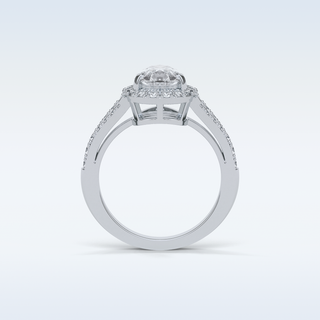 3.1 CT Halo & Split Shank Engagement Ring Featuring Pear Moissanite 7
