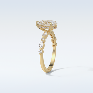 1.93 CT Pave Engagement Ring Featuring Pear Moissanite 12