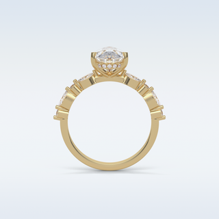 1.93 CT Pave Engagement Ring Featuring Pear Moissanite 14
