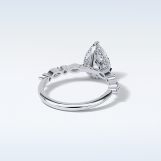 1.93 CT Pave Engagement Ring Featuring Pear Moissanite 2