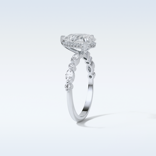 1.93 CT Pave Engagement Ring Featuring Pear Moissanite 5
