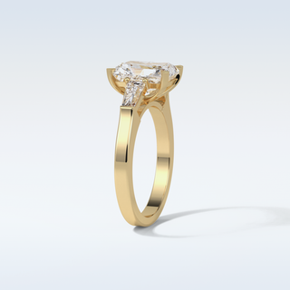 2.3 CT 3 Stone Engagement Ring Featuring Radiant Moissanite 12