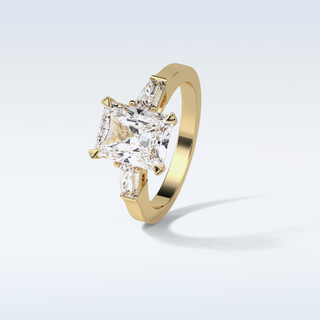 2.3 CT 3 Stone Engagement Ring Featuring Radiant Moissanite 13