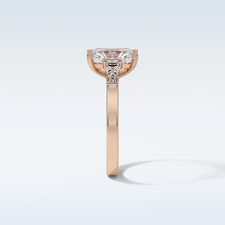 2.3 CT 3 Stone Engagement Ring Featuring Radiant Moissanite 18