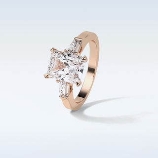 2.3 CT 3 Stone Engagement Ring Featuring Radiant Moissanite 20