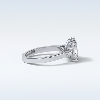 2.3 CT 3 Stone Engagement Ring Featuring Radiant Moissanite 3