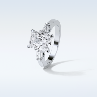 2.3 CT 3 Stone Engagement Ring Featuring Radiant Moissanite 6