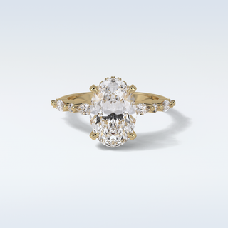 4 CT Pave Engagement Ring Featuring Oval Moissanite 8
