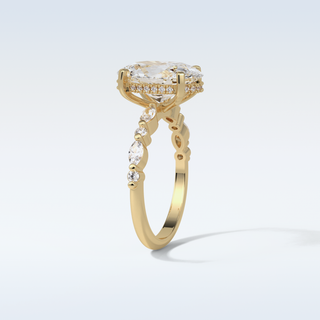 4 CT Pave Engagement Ring Featuring Oval Moissanite 12