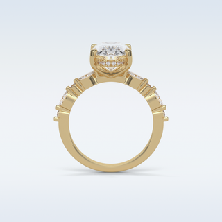 4 CT Pave Engagement Ring Featuring Oval Moissanite 14