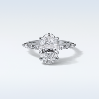 4 CT Pave Engagement Ring Featuring Oval Moissanite 1