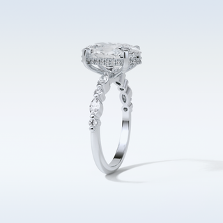 4 CT Pave Engagement Ring Featuring Oval Moissanite 5