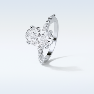 4 CT Pave Engagement Ring Featuring Oval Moissanite 6