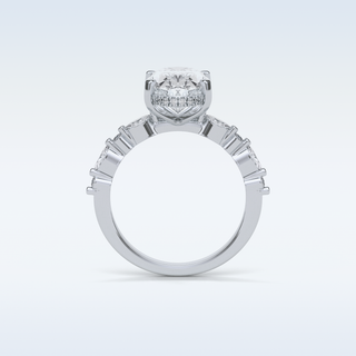 4 CT Pave Engagement Ring Featuring Oval Moissanite 7