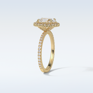 1.91 CT Halo & Pave Engagement Ring Featuring Oval Moissanite 12