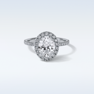 1.91 CT Halo & Pave Engagement Ring Featuring Oval Moissanite 1