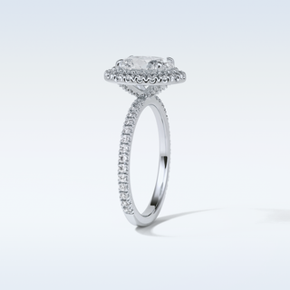 1.91 CT Halo & Pave Engagement Ring Featuring Oval Moissanite 5