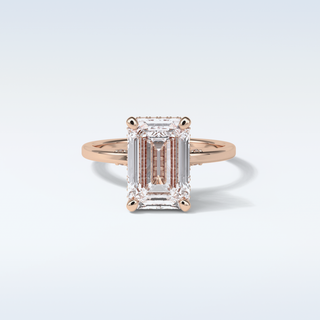 4.15 CT Hidden Halo Engagement Ring Featuring Emerald Moissanite 15