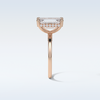 4.15 CT Hidden Halo Engagement Ring Featuring Emerald Moissanite 18