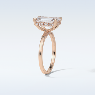 4.15 CT Hidden Halo Engagement Ring Featuring Emerald Moissanite 19