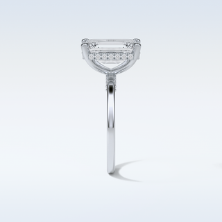 4.15 CT Hidden Halo Engagement Ring Featuring Emerald Moissanite 4