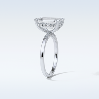 4.15 CT Hidden Halo Engagement Ring Featuring Emerald Moissanite 5