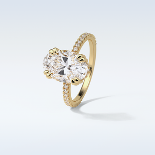 4 CT Hidden Halo Engagement Ring Featuring Oval Moissanite 13