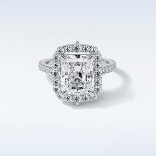 3.24 CT Halo Engagement Ring Featuring Radiant Moissanite 1