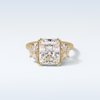 3.24 CT 3 Stone Engagement Ring Featuring Radiant Moissanite 8