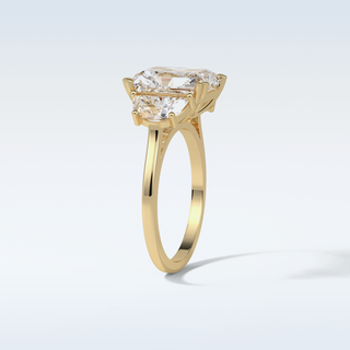 3.24 CT 3 Stone Engagement Ring Featuring Radiant Moissanite 12