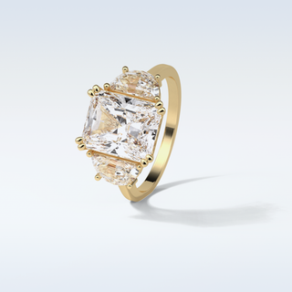 3.24 CT 3 Stone Engagement Ring Featuring Radiant Moissanite 13