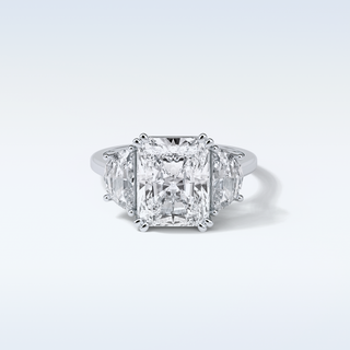 3.24 CT 3 Stone Engagement Ring Featuring Radiant Moissanite 1