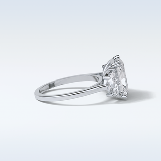 3.24 CT 3 Stone Engagement Ring Featuring Radiant Moissanite 3