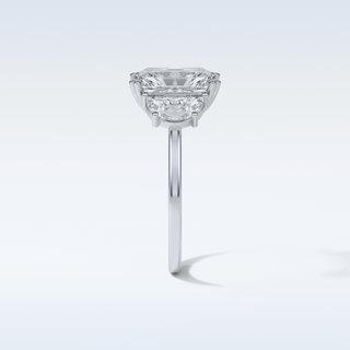 3.24 CT 3 Stone Engagement Ring Featuring Radiant Moissanite 4