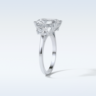 3.24 CT 3 Stone Engagement Ring Featuring Radiant Moissanite 5