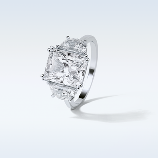 3.24 CT 3 Stone Engagement Ring Featuring Radiant Moissanite 6