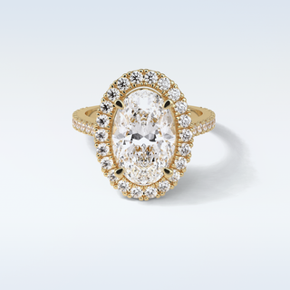 4.1 CT Halo Engagement Ring Featuring Oval Moissanite 8