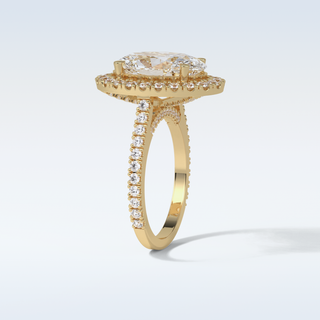 4.1 CT Halo Engagement Ring Featuring Oval Moissanite 12