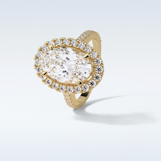 4.1 CT Halo Engagement Ring Featuring Oval Moissanite 13