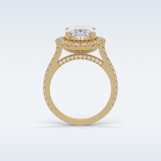 4.1 CT Halo Engagement Ring Featuring Oval Moissanite 14