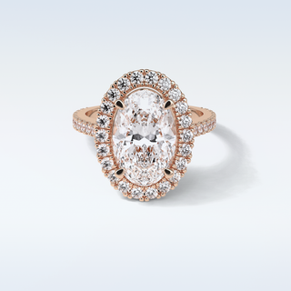 4.1 CT Halo Engagement Ring Featuring Oval Moissanite 15