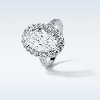 4.1 CT Halo Engagement Ring Featuring Oval Moissanite 6