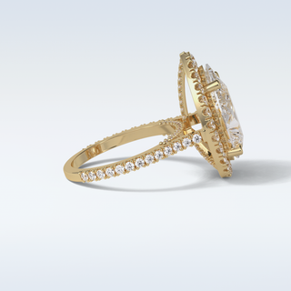 6.15 CT Halo Engagement Ring Featuring Pear Moissanite 10