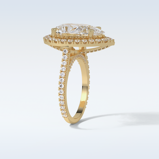 6.15 CT Halo Engagement Ring Featuring Pear Moissanite 12