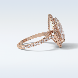 6.15 CT Halo Engagement Ring Featuring Pear Moissanite 17