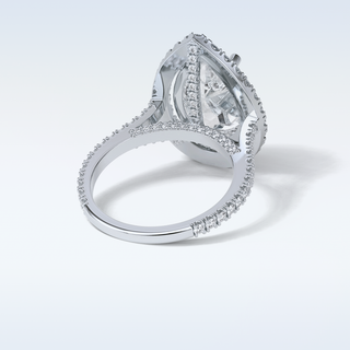 6.15 CT Halo Engagement Ring Featuring Pear Moissanite 2