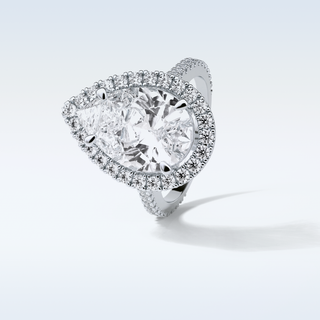 6.15 CT Halo Engagement Ring Featuring Pear Moissanite 6