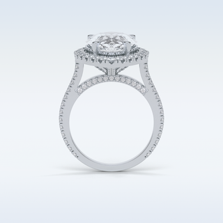 6.15 CT Halo Engagement Ring Featuring Pear Moissanite 7