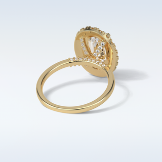 3.1 CT Halo Engagement Ring Featuring Pear Moissanite 9